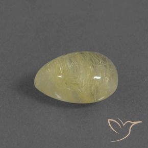 2.36克拉天然金红石石英，梨形，透明
