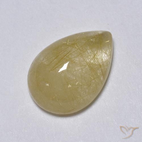 2.05ct 天然 土黄色 金红石石英, 梨形, 透明