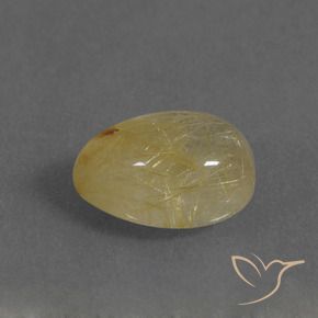 2.72克拉天然金红石石英，梨形，透明