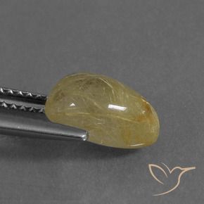 2.72克拉天然金红石石英，梨形，透明