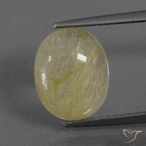 3.55ct 天然 非常浅的第戎黄 金红石石英, 椭圆形, 透明