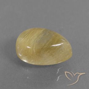 2.74克拉天然金红石石英，梨形，透明