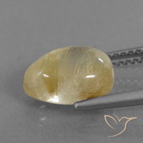 2.74克拉天然金红石石英，梨形，透明