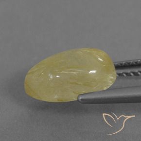 2.67克拉天然金红石石英，梨形，透明