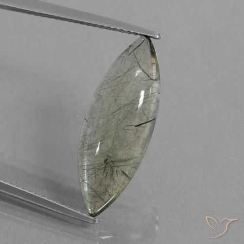 7.05ct 天然 清除包含 金红石石英, 榄尖形, 透明