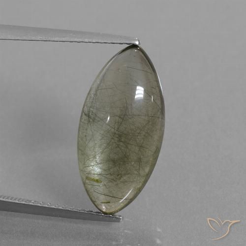 7.80ct 天然 清除包含 金红石石英, 榄尖形, 透明