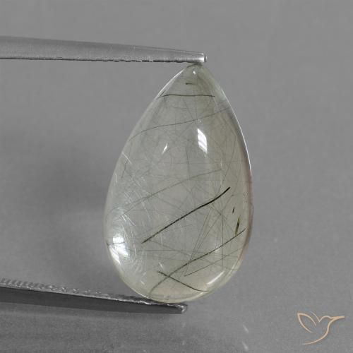 9.20ct 天然 清除包含 金红石石英, 梨形, 透明
