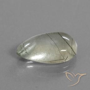 9.20克拉天然金红石石英，梨形，透明