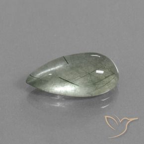 6.41克拉天然金红石石英，梨形，透明