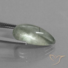 6.41克拉天然金红石石英，梨形，透明