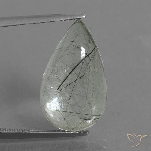 9.75ct 天然 浅绿色 金红石石英, 梨形, 透明