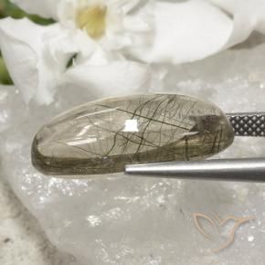 10.67克拉天然金红石石英，椭圆形，透明