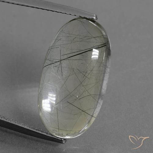 10.05ct 天然 浅绿色 金红石石英, 椭圆形, 透明