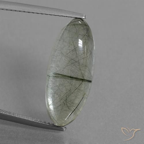8.76ct 天然 浅绿色 金红石石英, 榄尖形, 透明