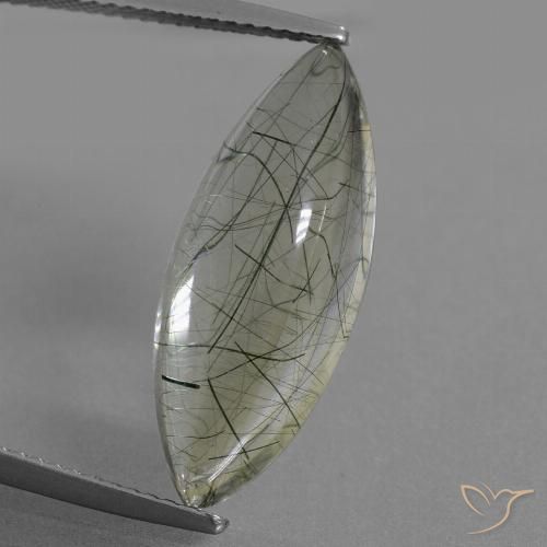 9.05ct 天然 浅绿色 金红石石英, 榄尖形, 透明