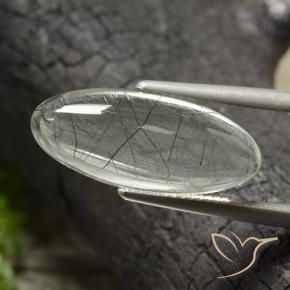 9.77克拉天然金红石石英，榄尖形，透明