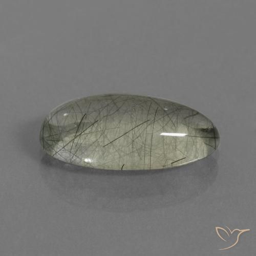 5.75克拉天然金红石石英，椭圆形，透明