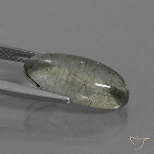 5.75克拉天然金红石石英，椭圆形，透明