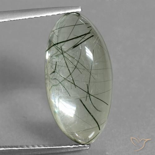 9.58ct 天然 浅绿色 金红石石英, 椭圆形, 透明