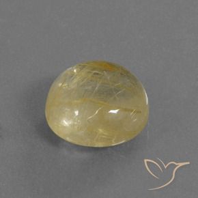 5.14克拉天然金红石石英，圆形的，透明