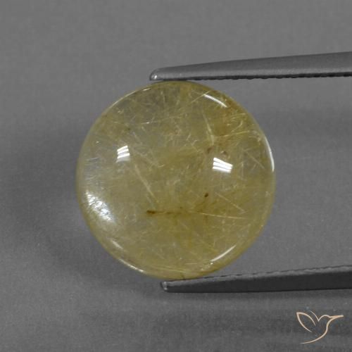 5.18ct 天然 中黄色 金红石石英, 圆形的, 透明
