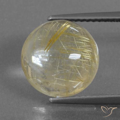 5.62克拉天然金红石石英，圆形的，透明