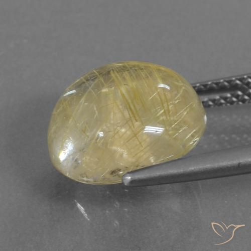 5.62克拉天然金红石石英，圆形的，透明