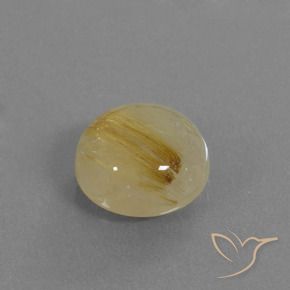 5.23克拉天然金红石石英，圆形的，半透明