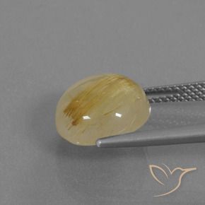 5.23克拉天然金红石石英，圆形的，半透明