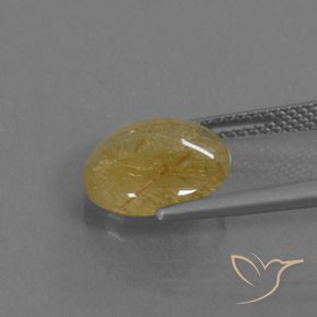 3.68克拉天然金红石石英，圆形的，透明