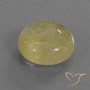 4.74克拉天然金红石石英，圆形的，透明
