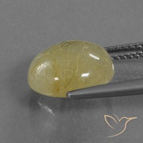 4.74克拉天然金红石石英，圆形的，透明