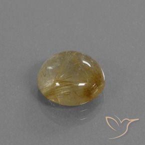 4.34克拉天然金红石石英，圆形的，透明