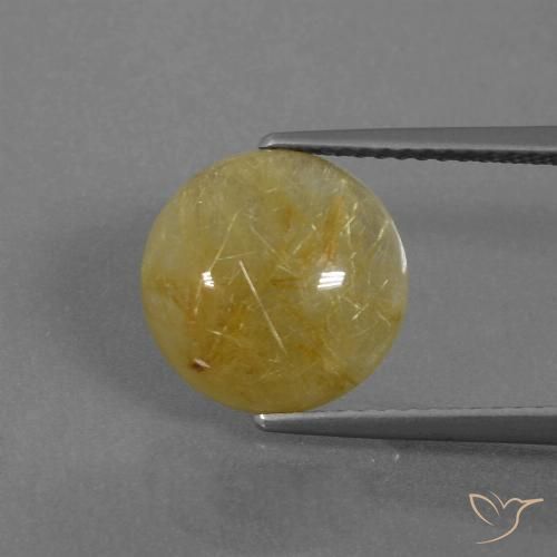 4.30ct 天然 第戎黄 金红石石英, 圆形的, 半透明