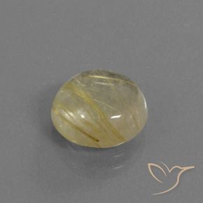 4.56克拉天然金红石石英，圆形的，透明