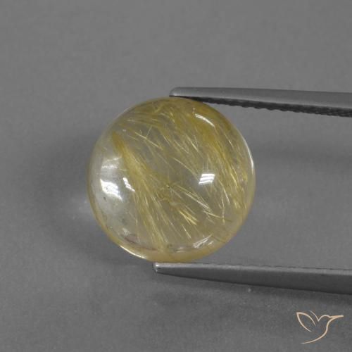 4.55ct 天然 土黄色 金红石石英, 圆形的, 透明