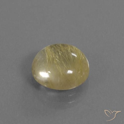 4.55克拉天然金红石石英，圆形的，透明