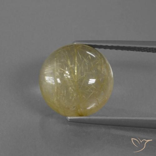 5.55ct 天然 土黄色 金红石石英, 圆形的, 透明