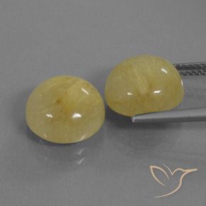 11.05克拉天然金红石石英，圆形的，半透明