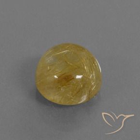 6.61克拉天然金红石石英，圆形的，半透明