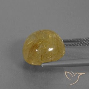 6.61克拉天然金红石石英，圆形的，半透明