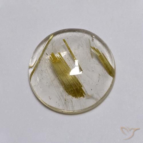 3.54克拉天然金红石石英，圆形的，透明