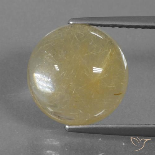 4.81克拉天然金红石石英，圆形的，透明