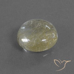 4.89克拉天然金红石石英，圆形的，透明
