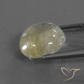 4.89克拉天然金红石石英，圆形的，透明