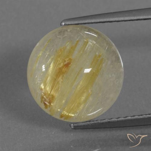 4.40ct 天然 土黄色 金红石石英, 圆形的, 透明