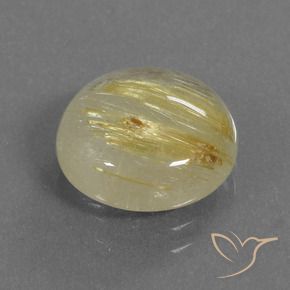 4.40克拉天然金红石石英，圆形的，透明