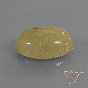 7.56克拉天然金红石石英，椭圆形，半透明