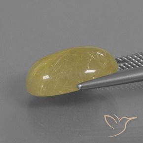 7.56克拉天然金红石石英，椭圆形，半透明
