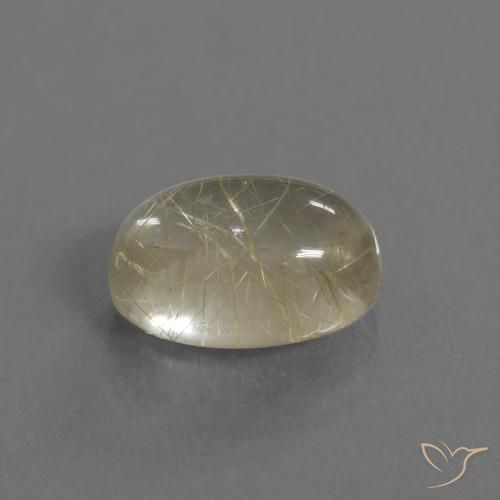 5.41克拉天然金红石石英，椭圆形，透明